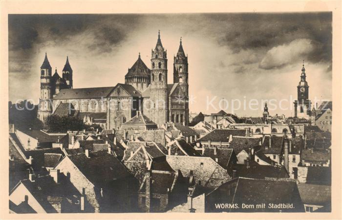 Worms Rhein Stadtbild mit Dom