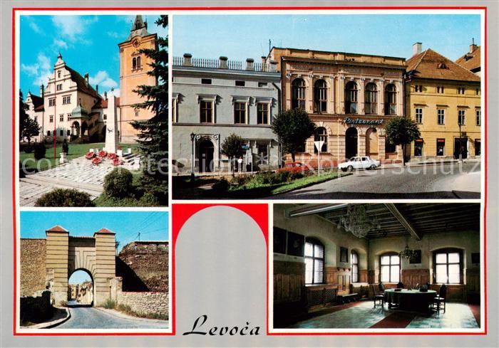 Levoca SK Ortsmotive Denkmal Restaurant Saal Stadttor Stadtmauer