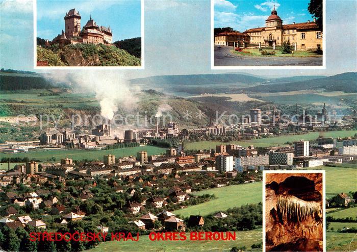 Beroun Beraun CZ Panorama Burg Karlstejn Schloss Horovice Konepruske-Hoehlen