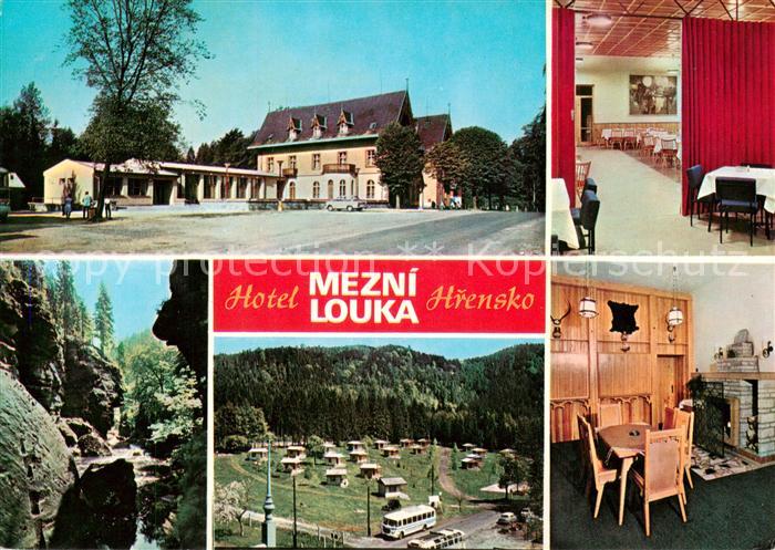 Hrensko Herrnskretschen Boehmen CZ Hotel Mezni Louka Tiche Schlucht Bungalows Me