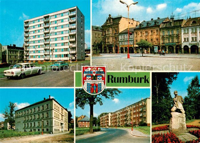 Rumburk Rumburg CZ Neubau Hochhaus J. Fucika Platz Altstadt Museum Wohnsiedlung