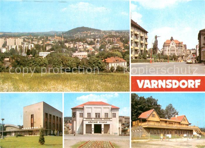 Varnsdorf Warnsdorf CZ Stadtpanorama Zentrum Hotel Theater Haus am Schwimmbad