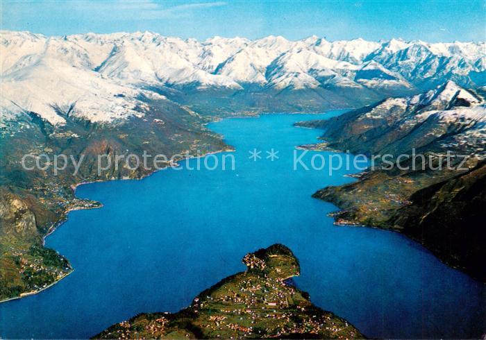 Bellagio Lago di Como IT Veduta aerea verso l alto lago di Como Alpi