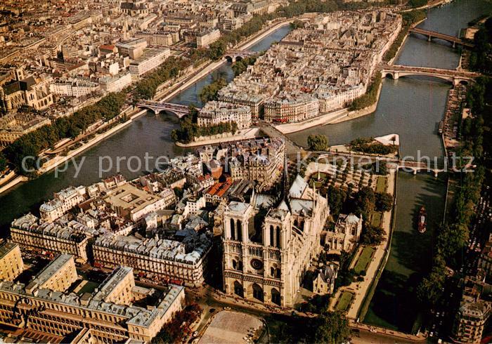 Paris 75 Ile de la Cité Notre Dame Ile Saint Louis vue aérienne