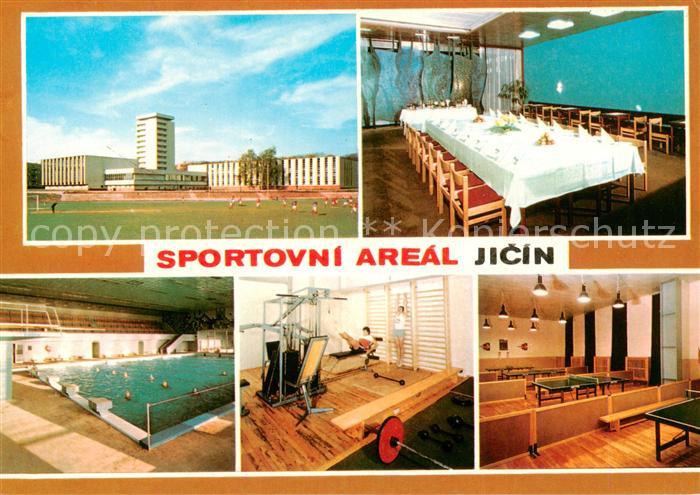Jicin CZ Sportovni Areal Sportzentrum Hallenbad Fitnessstudio Tischtennis Speise