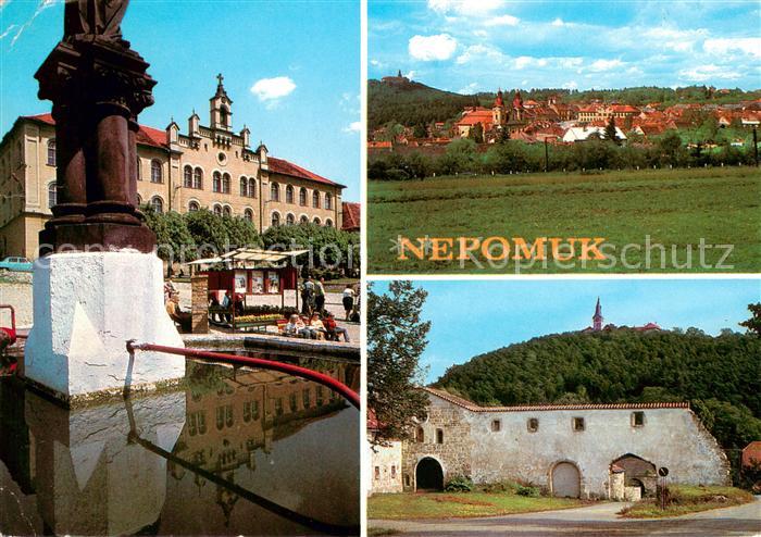 Nepomuk Pomuk CZ Brunnen Stadtmauer Ortsansicht