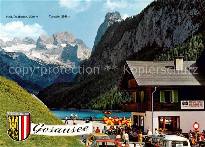 Gosau Salzkammergut AT Ausflugsziel Gosausee mit Blick zum Hohen Dachstein und G