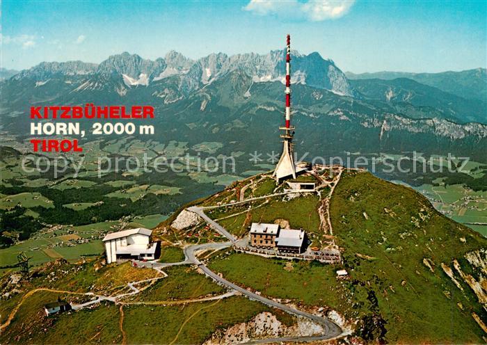 Kitzbueheler-Horn Tirol AT Gipfelhaus Restaurant Sender Blick auf Grossglockner