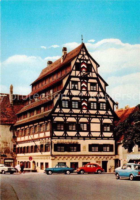 Memmingen Bayern Siebendaecherhaus Fachwerkhaus