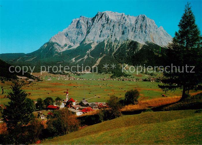 Lermoos Tirol AT Panorama Blick zur Zugspitze Wettersteingebirge