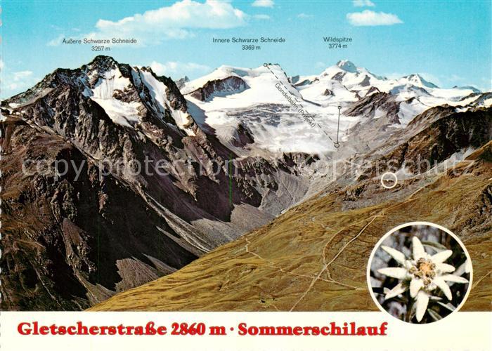 Soelden oetztal AT Sommerskilauf oetztaler Alpen Gletscher Edelweiss