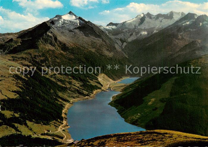 Gerlos Zillertal AT Blick von Bergstation Koenigsleitenlift auf Durlasboden Stau