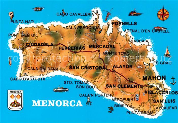 Menorca Islas Baleares ES Landkarte Insel