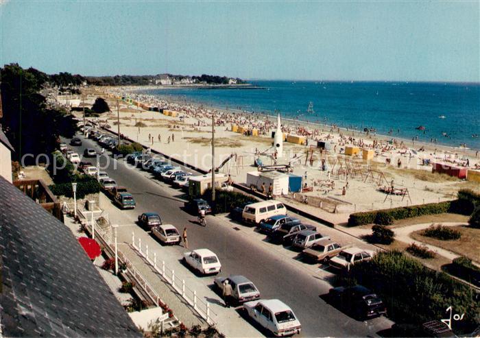 Carnac 56 Morbihan La grande plage et le boulevard de mer vers la pointe Churchi