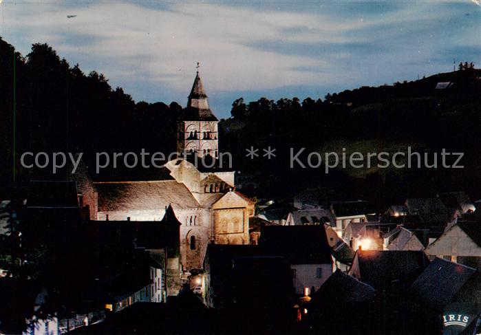 Orcival 63 Puy-de-Dome Vue de la nuit Eglise romane