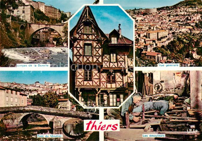 Thiers 63 Puy-de-Dome Gorges de la Durolle Vue generale Pont du Moutier Les emou