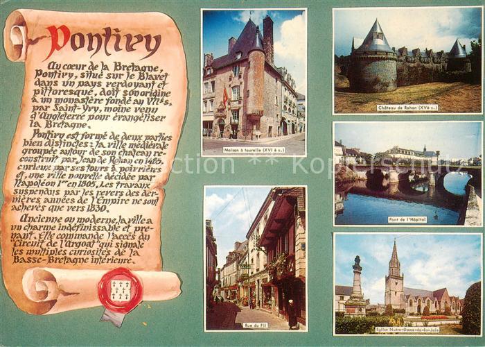 Pontivy 56 Morbihan Maison a tourelle Rue du Fil Eglise Notre Dame de la Joie Po