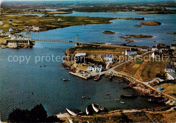 Pont-Lorois Vue generale aerienne sur la Riviere et la Petite Mer d Etel