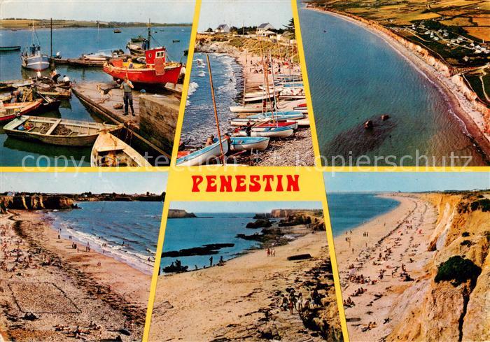 Penestin 56 Morbihan Le port de Trehiguier les plages de Poulante et de la mine