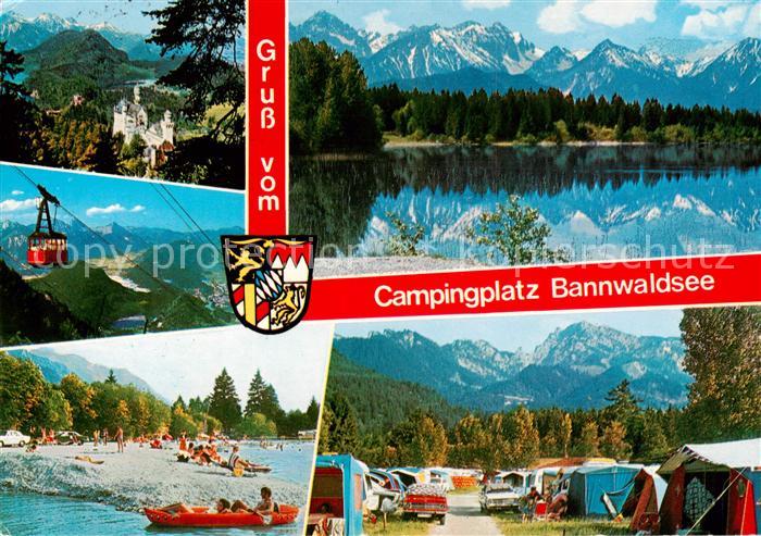 Schwangau Campingplatz Bannwaldsee Strand Panorama Seilbahn