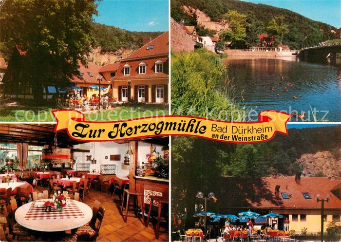 Bad Duerkheim Restaurant Herzogmuehle Gastraum Freiterrasse Freibad