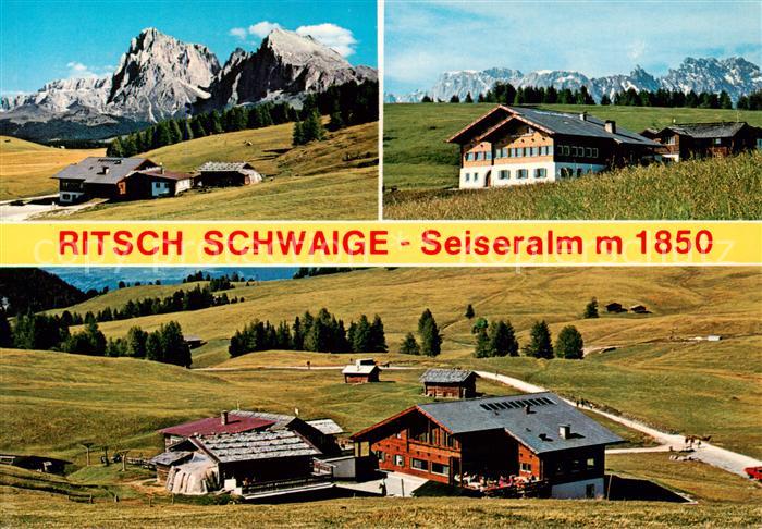 Seiseralm Alpe di Siusi Trentino IT Ritsch Schwaige Teilansichten