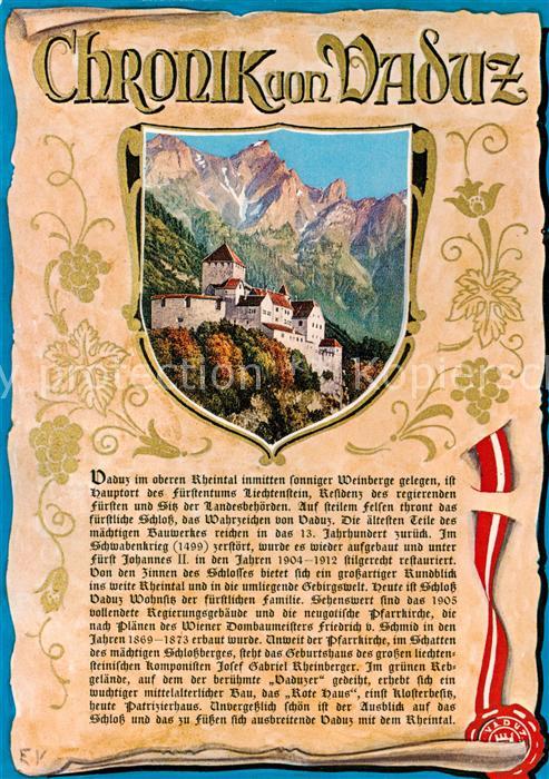 Vaduz Liechtenstein FL Schloss Chronik