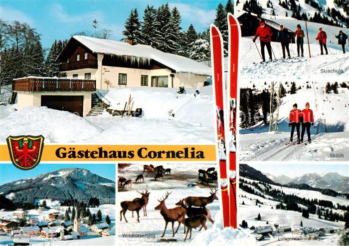 Jungholz Tirol AT Gaestehaus Cornelia Panorama Wildfuetterung Skischule Skilift