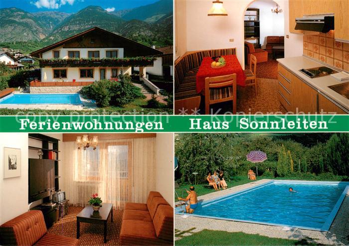 Goldrain Vinschgau Ferienwohnungen Haus Sonnleiten Kueche Appartement Pool