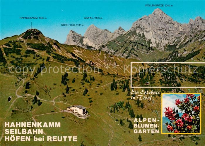 Hoefen Reutte Tirol AT Hahnenkamm Seilbahn Bergstation Restaurant Fliegeraufnahm