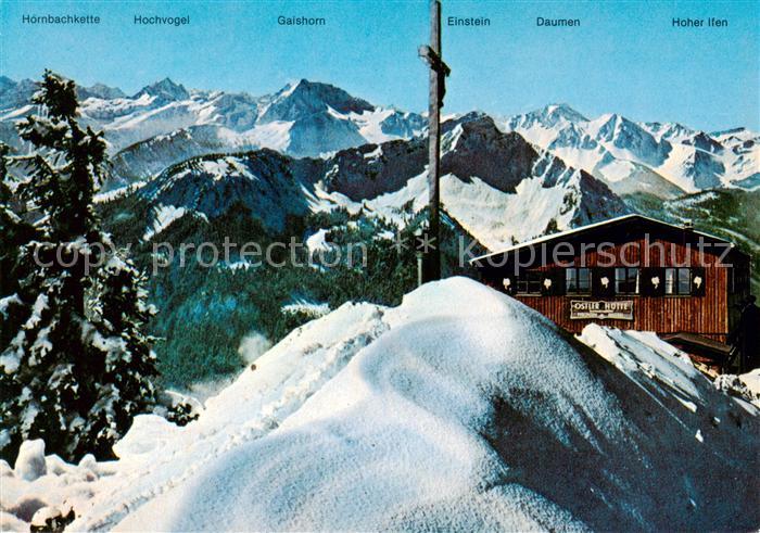 Ostlerhuette 1838m Breitenberg Pfronten Panorama mit Hochvogelblick