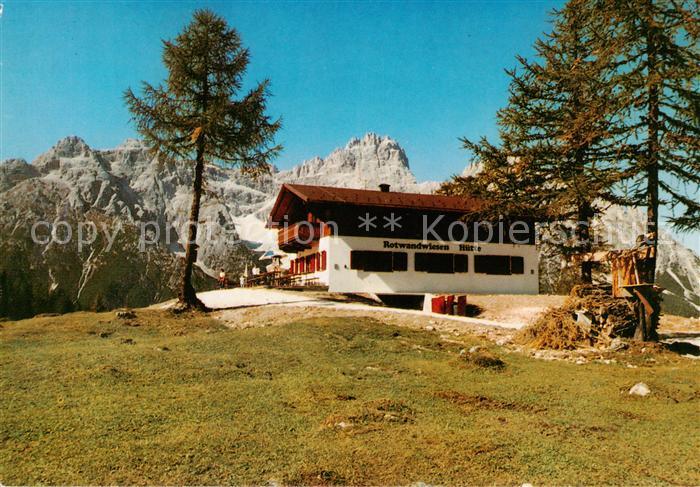 Sexten Sesto Suedtirol IT Rotwandwiesen Huette