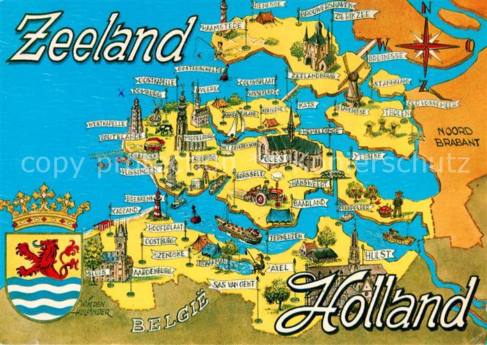 Zeeland Niederlande Landkarte Region Wappen