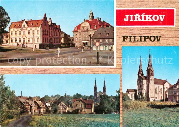 Jirikov Filipov Philippsdorf CZ Teilansichten Kirche