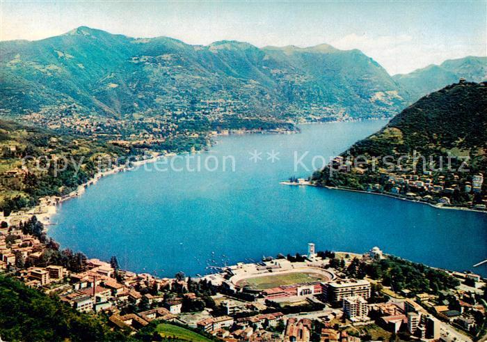 Como Lago di Como Panorama con lo Stadio Sinigaglia veduta aerea