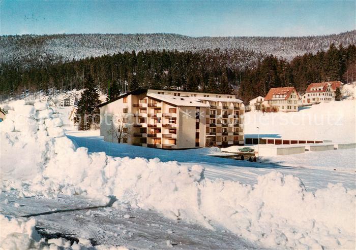 Buhlbach Obertal Teilansicht mit Hotel im Winter Schwarzwald