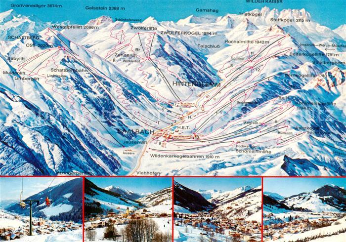 Saalbach-Hinterglemm AT uebersichtskarte Skigebiet Alpenpanorama