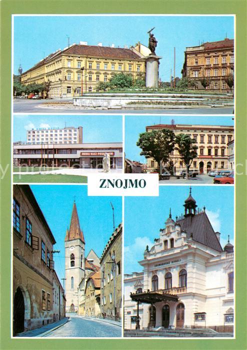 Znojmo Znaim CZ Stadtzentrum Platz Hotel Wenzelsplatz Denkmal Kirche Theater
