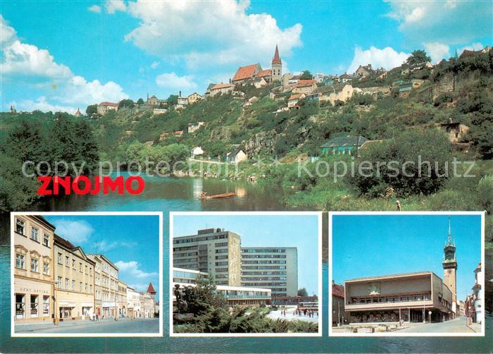 Znojmo Znaim CZ Panorama mit Fluss Dyje Stadtmotive