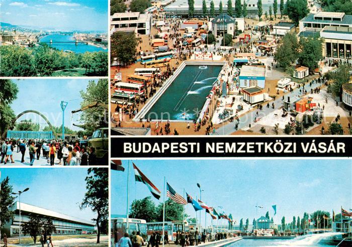 Budapest HU Nemzetkoezi Vasar Messegelaende Stadtpanorama mit Donau