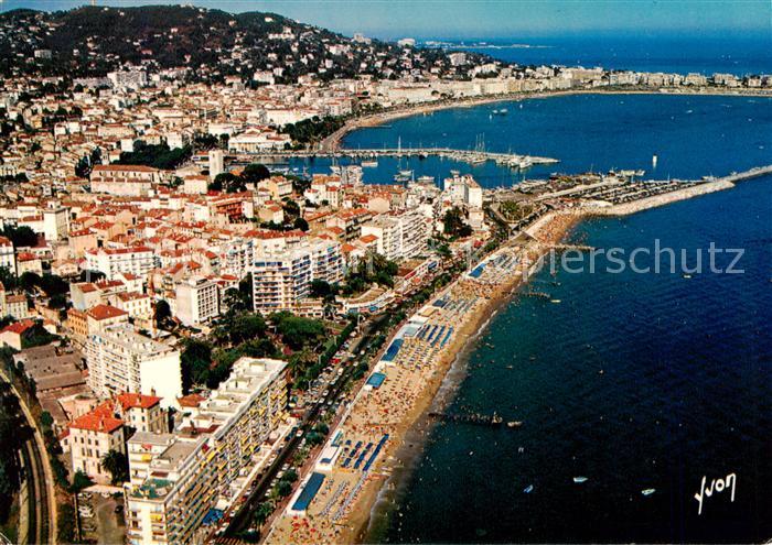 Cannes 06 Plage du Midi Boulevard Jean Hibert et le Suquet Côte d Azur vue aérie
