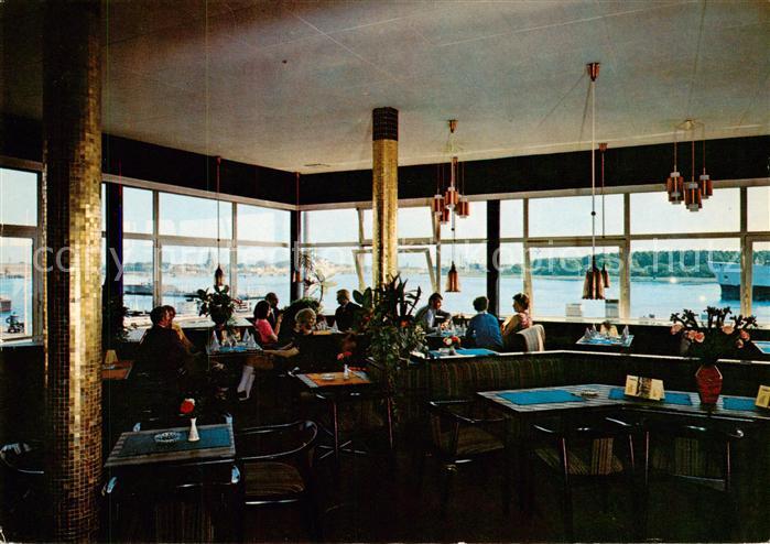 Travemuende Ostseebad Blick aus dem Faehrhafenrestaurant Skandinavia