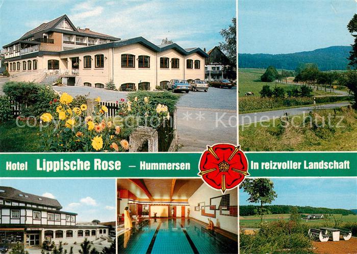 Hummersen Hotel Restaurant Lippische Rose Hallenbad Landschaft Weserbergland