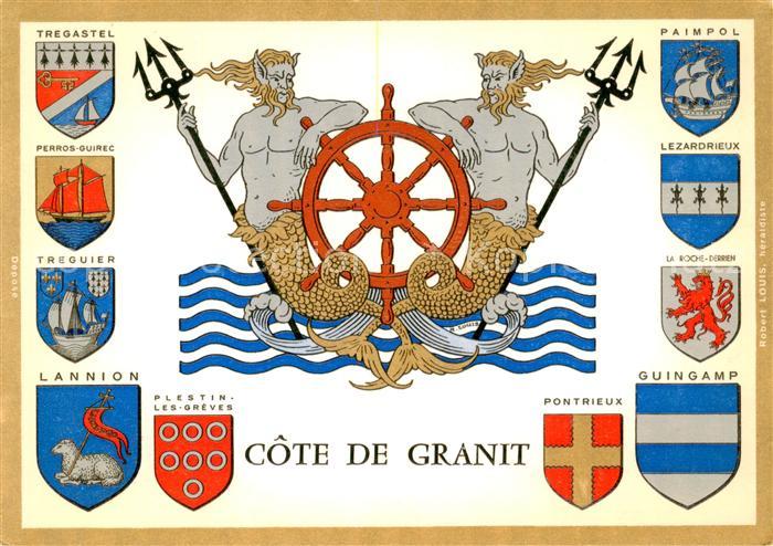 Tregastel 22 Cotes-d Armor Côte de Granit Wappen der Region Symbole de la grande