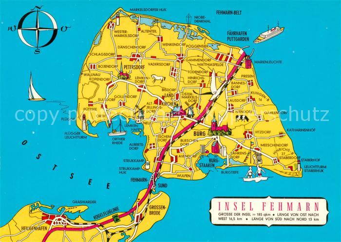 Insel Fehmarn Landkarte Ostseeinsel