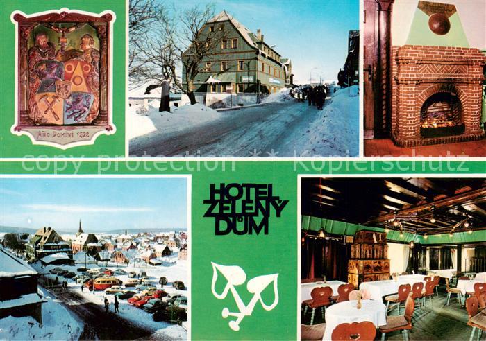 Bozi Dar Gottesgab CZ Hotel Zeleny Dum Restaurant Kamin