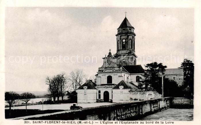 Saint-Florent-le-Vieil Eglise et l’Esplanade au bord de la Loi