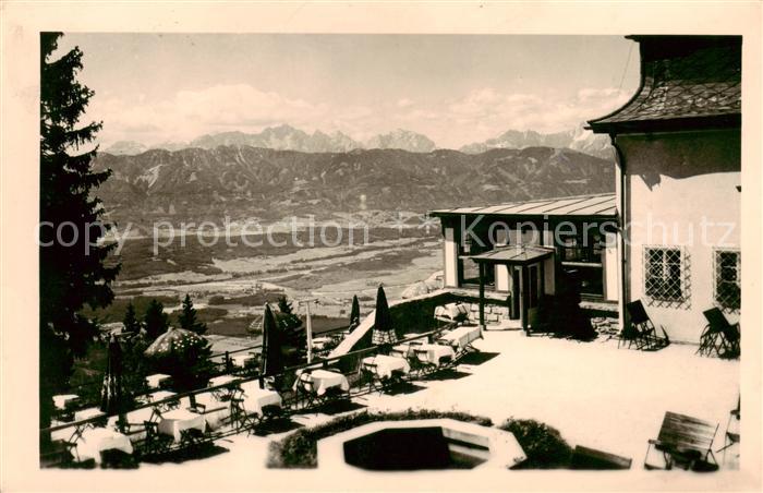 Villach Kaernten Berghotel Kanzelhoehe Terrasse