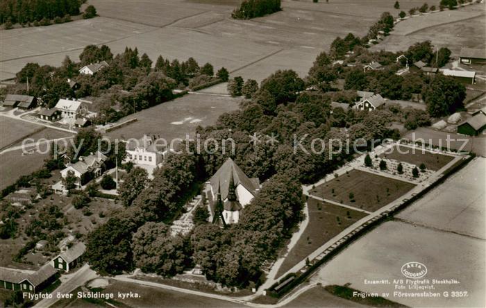 Skoeldinge Sweden Kyrka Fliegeraufnahme