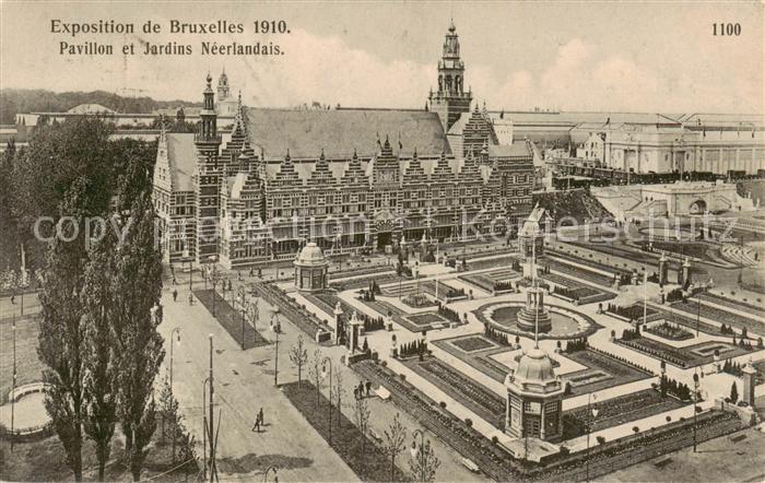 Bruxelles Bruessel Exposition Bruxelles1910 Pavillon et Jardins Neerlandais